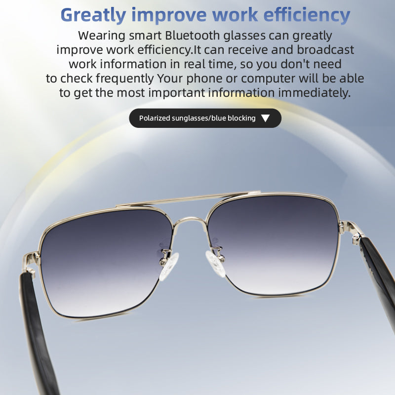 New product UV protection smart bluetooth glasses selfie function voice assistant replaceable optical lenses high quality
