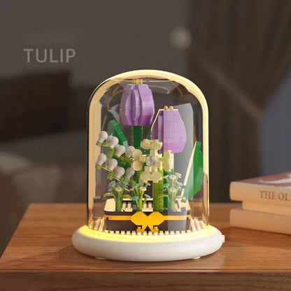 Building block flower eternal rose small particle building block assembly toy gift desktop decoration
