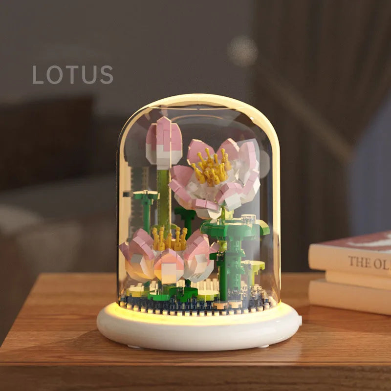 Building block flower eternal rose small particle building block assembly toy gift desktop decoration